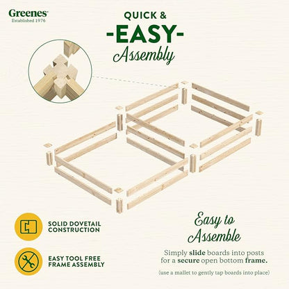 Greenes Fence Original Pine Raised Garden Bed, 4' x 8' x 7-10.5" - Made in USA with American Pine