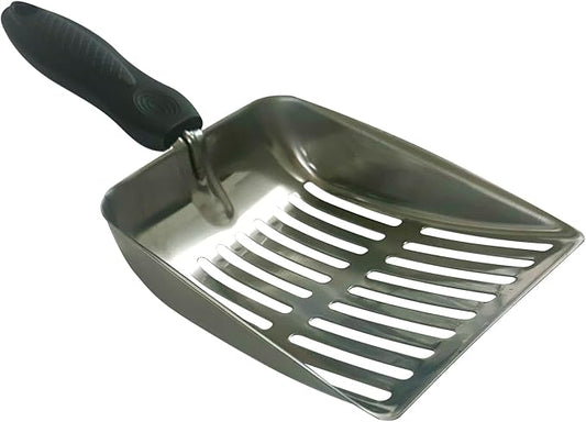 Fox Run Stainless Steel Cat Litter Scooper, 10" Litter Box Scooper with Long Handle