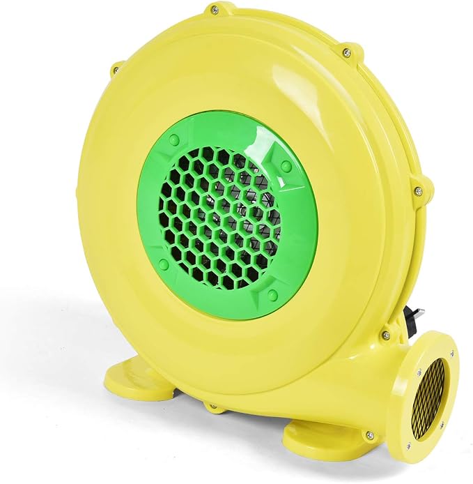 HONEY JOY Air Blower, 480 Watts 0.6HP Bounce House Blower for Inflatables, Bouncy Castle and Jump Slides, 13 FT Wire & Stakes, UL Certificate, Portable and Powerful Commercial Air Blower(480w, 0.6HP)