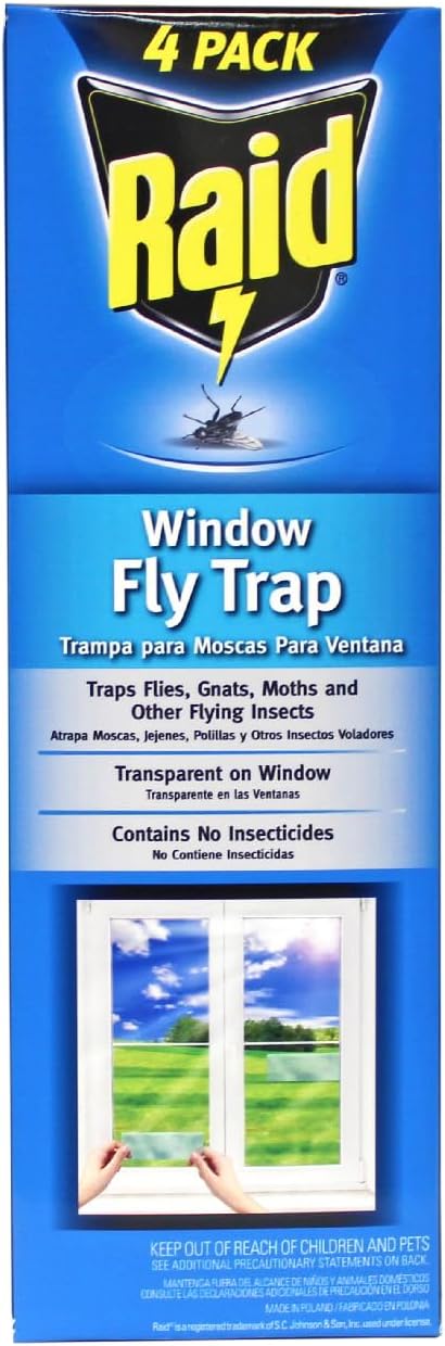 Raid Window Fly Traps, 4 Traps