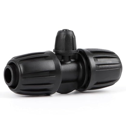 RedChili 12 Pcs 1/2" to 1/4" Drip Irrigation Fittings, Dripline 1/2 Inch (1/2" ID x0.6-0.65" OD) to 1/4 Inch Reducing Tee Adapter Drip Tubing Barbed Lock Nuts 1/2" to 1/4" Irrigation 3 Way Connectors