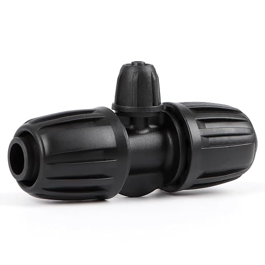 RedChili 12 Pcs 1/2" to 1/4" Drip Irrigation Fittings, Dripline 1/2 Inch (1/2" ID x0.6-0.65" OD) to 1/4 Inch Reducing Tee Adapter Drip Tubing Barbed Lock Nuts 1/2" to 1/4" Irrigation 3 Way Connectors