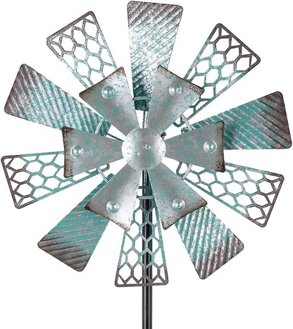 Viveta Metal Wind Spinners Outdoor, 13" Kinetic Wind Spinner | Garden Windmill for Outdoor Patio Yard Decor
