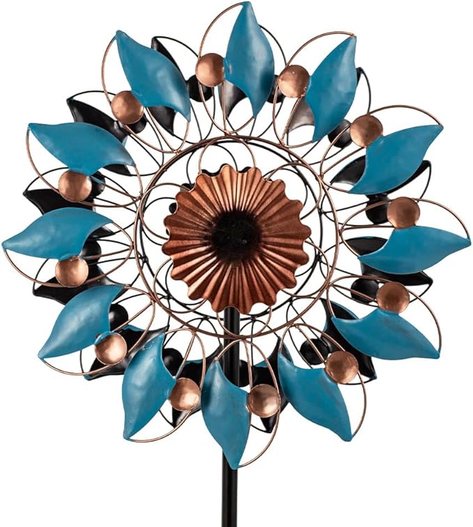 Stargarden Metal Wind Spinner, 13.7" Dia Outdoor Wind Spinners | Kinetic Garden Art & Outdoor Decoration for Yard