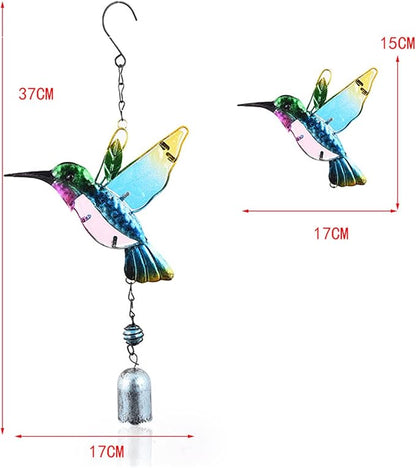 Hummingbird Decor with Bell, Hummingbird Wind Chimes, Hanging Bell Decorations for Yard, Garden, Home and Outdoor, Gift for Mom
