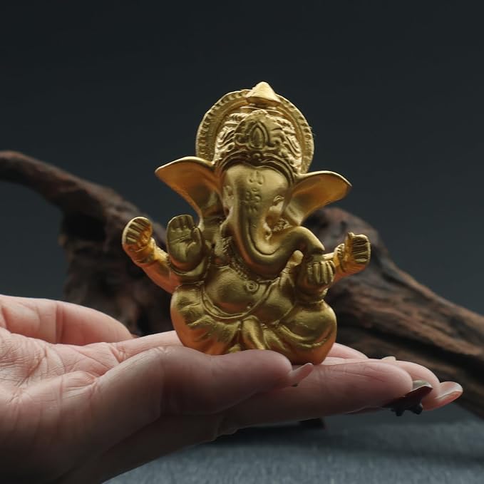Lord Ganesha Buddha Statue - Elephant God Sculptures Ganesh Figurines | Man-Made Stone Home Garden Buddha Decoration Statues