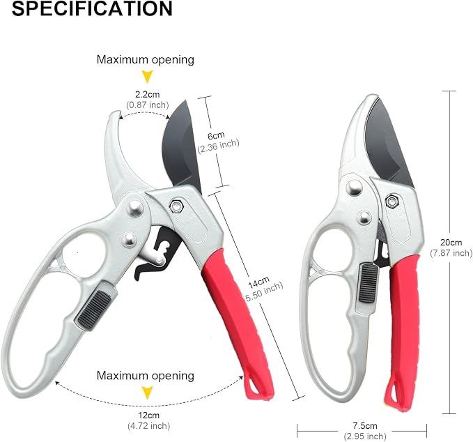Premium pruning shears for gardening, Work 3 times easier, Pruners heady duty, Sharp garden clippers cuting florist flower, hedge, herb, rose, Indoor live plants, Arthritis weak hand snips