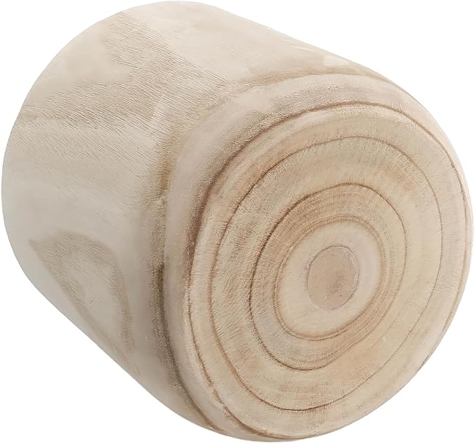 CYS EXCEL 11'' Natural Cylinder Planter Lightweight Natural Wood Cachepot for Indoor Plants, Succulents, Herbs, Home & Office Decor