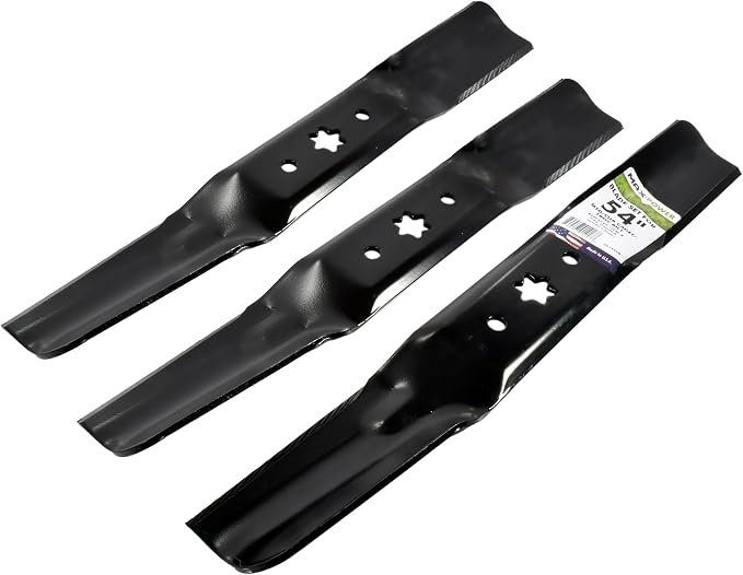Maxpower 561557B USA MADE 3 Blade Set | For 54" Cut MTD, Cub Cadet, Troy-Bilt and Craftsman, Replaces 742-05056, 942-05056, 742-05056A, 942-05056A, CMXGZAM110143
