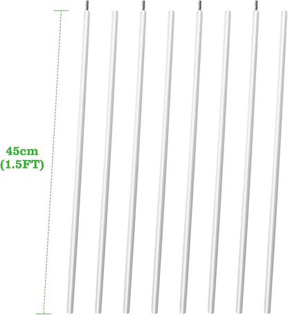 ANLEOLIFE 8-Pack 18 Inch Raised Garden Bed Support Rods, Heavy-Duty Stabilizer Bracing Kit with Connector Studs & Screws for Metal Garden Bed Reinforcement, Antique White