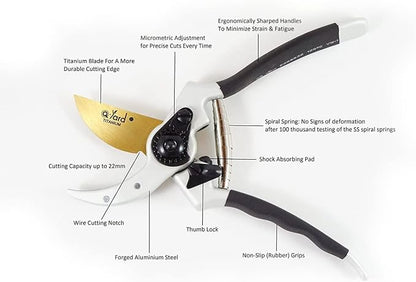 Heavy Duty Titanium Classic Style Bypass Pruning Shears
