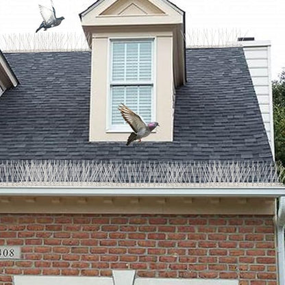 Bird Spikes Cover 21.6Feet Stainless Steel Pigeons Spikes Small Bird Spike for Roof Fence Window Mailbox(20pcs) | Easy to install, with zip ties