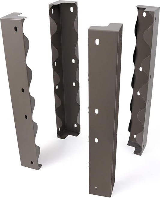 ANLEOLIFE 4-Pack Raised Garden Bed Corner Brackets, 1.5ft Tall Heavy-Duty Galvanized Steel Reinforcement Plates for Strengthening Metal Garden Beds, Quartz Grey