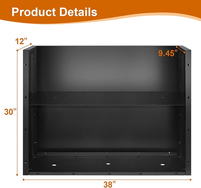 Tall Metal Planter 38" L x 12" W x 30" H, Heavy-Duty Large Rectangular Planter with Drainage Holes & Removable Shelf, Long Steel Plant Box for Outdoor Porch, Garden, Patio, Yard