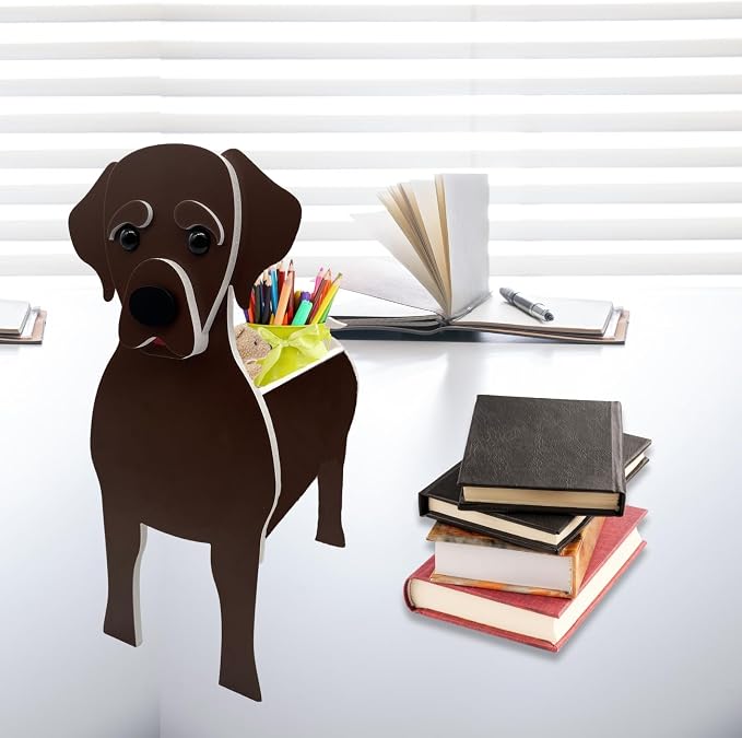 Chocolate Labrador Dog Planter Pots, 9.45 x 6.38 x 13.39 Inches | Dog Flower Pot, Cute Animal Shaped Plant Pot, Gifts for Women & Pet Lovers, Indoor Outdoor Garden Home Office Decor