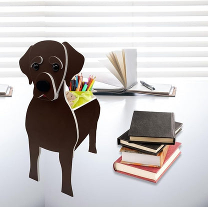 Chocolate Labrador Dog Planter Pots, 9.45 x 6.38 x 13.39 Inches | Dog Flower Pot, Cute Animal Shaped Plant Pot, Gifts for Women & Pet Lovers, Indoor Outdoor Garden Home Office Decor