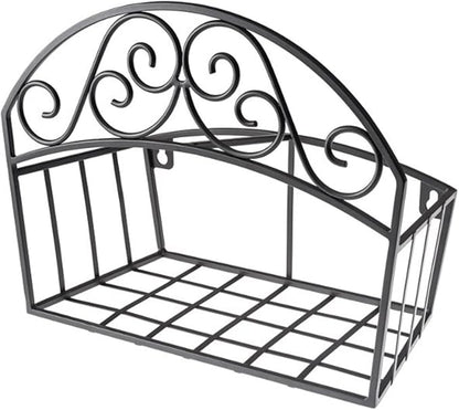 Liberty Garden Products 241 Decorative Black Garden Hose Butler with Shelf, Holds 125-Feet 14 x 6.7 x 11.5