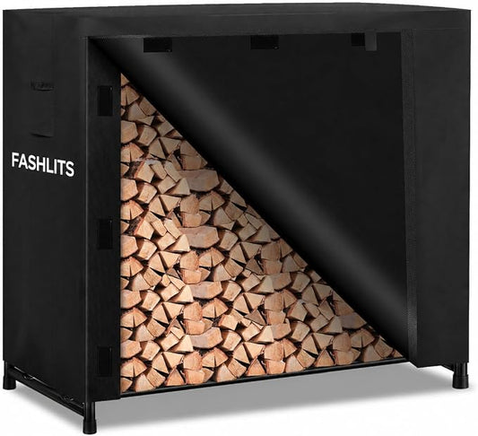 4ft Waterproof Firewood Rack Cover, Heavy Duty 600D Oxford Outdoor Storage Wood Rack Cover For Outdoor, Indoor, Patio(Cover Only, Rack Not Included)