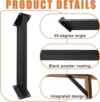 12 Pcs 45 Degree Angle Support Brackets, Heavy Duty Pergola Kit Right Angle Reinforcement Hardware Kit for Wooden Structures, for DIY Pergola Gazebos Tree Houses Patios and Gardens