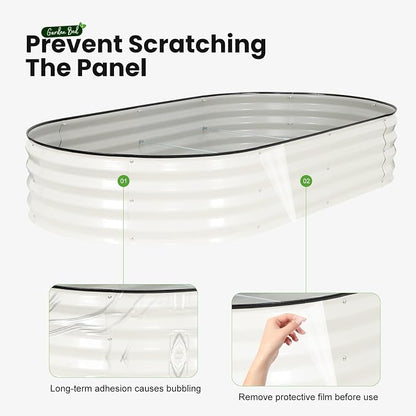 2 Pack Raised Garden Bed 6x3x1ft, Planter Raised Beds for Gardening, Vegetables, Flowers, Large Metal Raised Beds, Tool-Free Design- White