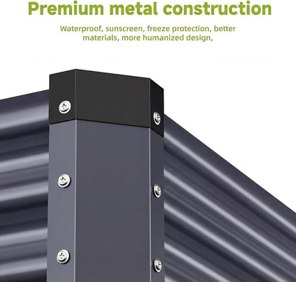 2PCS 6x2x1 FT Rectangle Metal Raised Garden Bed Kit, Elevated Garden Planter Box Outdoor, Large Planters for Outdoor Plants, Flower, Vegetables, Fruit, Herbs (Dark Gray)