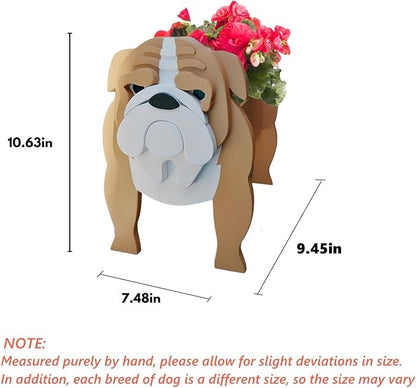 English Bull Dog Planter Plant Pots, 9.45 x 7.48 x 10.36 Inches | Cute Animal Shaped Plant Pot, Gifts for Women & Pet Lovers, Indoor Outdoor Garden Home Office Decor