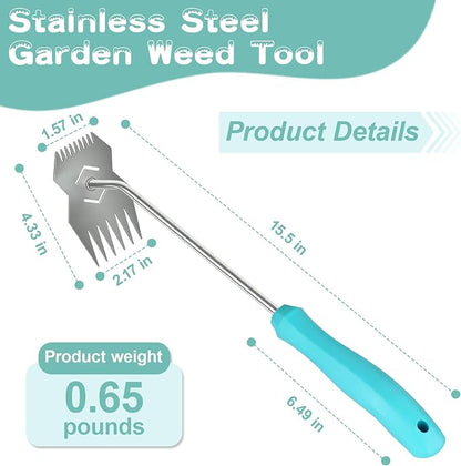 Garden Weed Pulling Tool,Weeder Tool,Garden Tools,Adopting Ergonomic Handle Design,Gardening Tools,Weed Puller Tool Suitable for Farm Planting(Blue Handle)