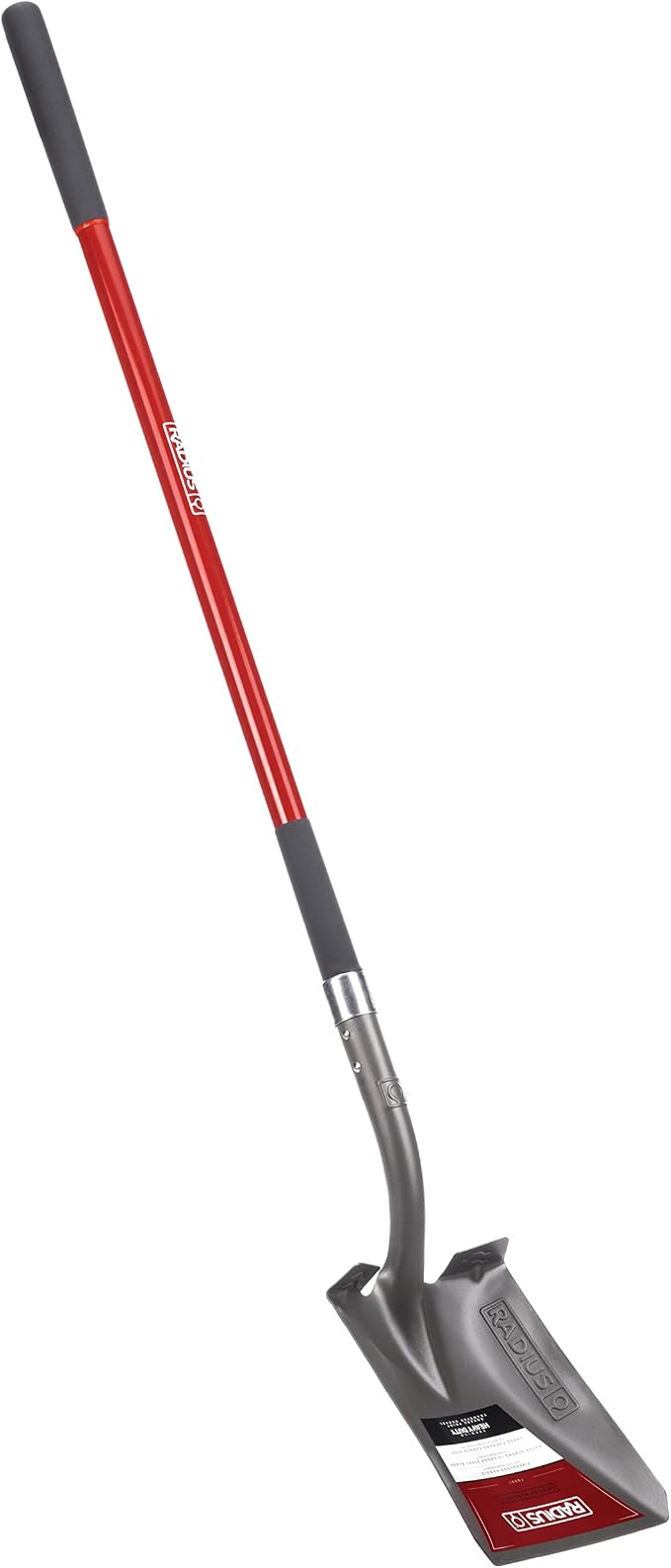 Radius Premium Long Handle Square-Point Shovel, Fiberglass Shaft
