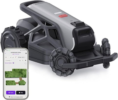 AIRSEEKER TRON SE Robot Lawn Mowe,r Wire-Free,Lawn Mower Reception 0.45 Acre,Antenna-Free NetRTK+AI Vision,65% Slope 140° Obstacle Detection,80 Multi-Zone Management, IPX6 Waterproof,10Ah