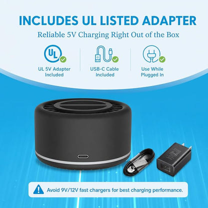 Virine Mosquito Repeller with Adapter, Portable Mosquito Repellent Device with 2 Refills, Fan-Powered Diffusion, USB-C Rechargeable for Patio, Camping, Backyard and Outdoor Use