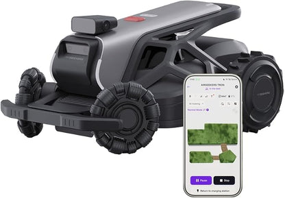 TRON Robot Lawn Mower for Up to 2400㎡, 300° Vision, NRTK V-SLAM | Wire-Free ,AI Obstacle Avoidance, No Perimeter Wire,Smart App Control,Auto Mapping, All-Terrain Mowing,15Ah,Swappable Battery