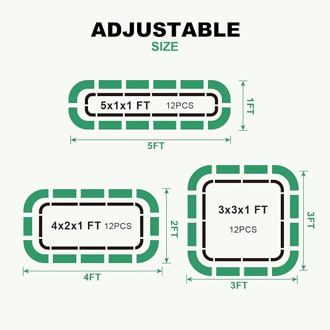1MORE Raised Garden Bed -4X2X1 Galvanized Planter Box for Outdoor Gardening,3 in 1 Modular Raised Bed Kit with Protective Tape, Gloves for Herb，Ideal for Vegetables and Plants.Green-1Pack