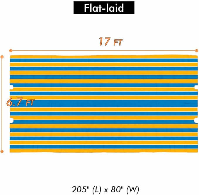 Universal Doubleton Steel Pergola Replacement Cover for Pergola Structures L-PG080PST, 80'x 205'' (Yellow and Blue)