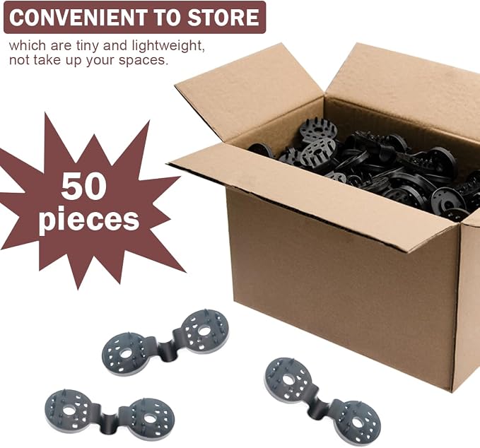 50Pcs Shade Cloth Clips, Plastic Shade & Bird Net Fastening Clamps | Black round heavy duty lock grip clips for shade cloth, bird netting, windproof awning & garden outdoor installation