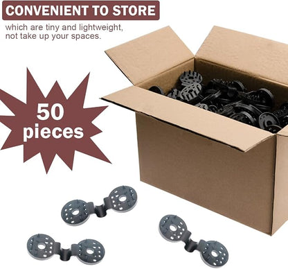 50Pcs Shade Cloth Clips, Plastic Shade & Bird Net Fastening Clamps | Black round heavy duty lock grip clips for shade cloth, bird netting, windproof awning & garden outdoor installation