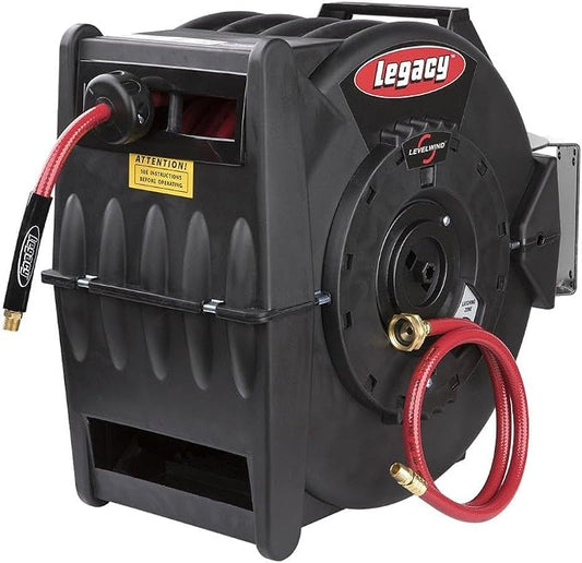 Legacy Levelwind Retractable Air Hose Reel, 3/8 in. x 100 ft., PVC - L8310