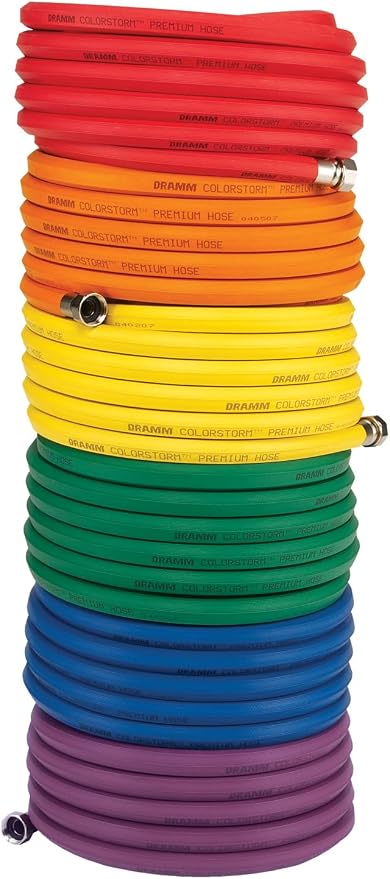 Dramm ColorStorm Premium Rubber Garden Hose – 50 ft Heavy Duty 5/8" Water Hose – Kink Resistant, Crush-Proof Nickel-Plated Couplings – Made in USA - Berry