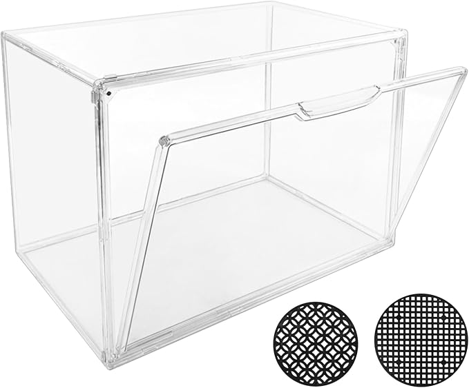 Mini Greenhouse for Indoor, Stackable Acrylic Plant Nursery with Magnetic Easy-Access Door, Tabletop Small Green House for Seedling Germination, Succulents & Cactus, 14.1x8.6x10.6 Inch