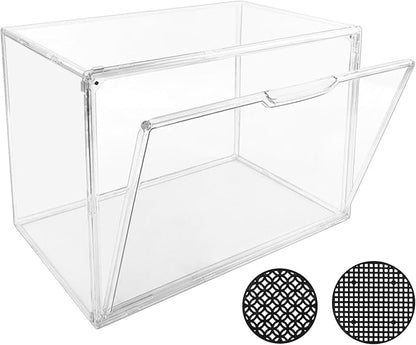 Mini Greenhouse for Indoor, Stackable Acrylic Plant Nursery with Magnetic Easy-Access Door, Tabletop Small Green House for Seedling Germination, Succulents & Cactus, 14.1x8.6x10.6 Inch