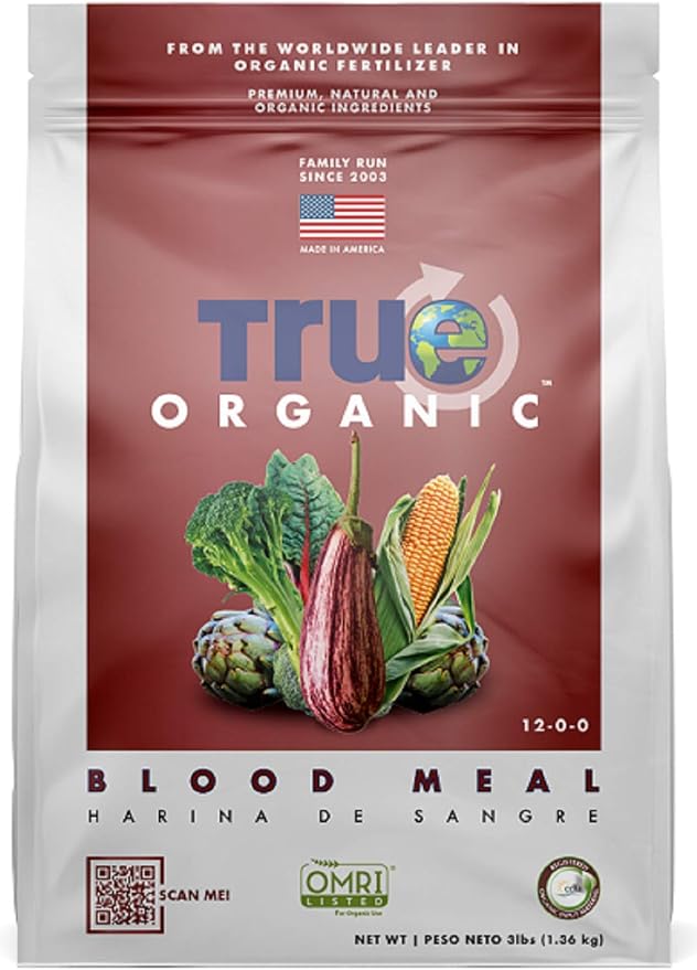 True Organic Blood Meal Granular Fertilizer 3 lbs + Jobe's Organics Granular Garden Fertilizer for Vegetable Gardens 4 lbs