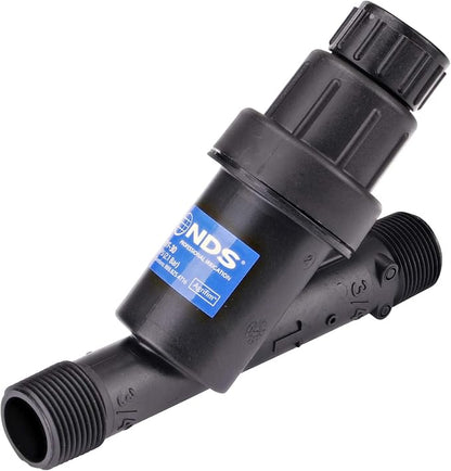NDS PRYF 30 Pressure-regulating Y Filter, 3/4 in. MPT X 3/4 in. MPT, 0.2-5 GPM Flow Range, 30 PSI, 200 Mesh, Black (Pack of 5)