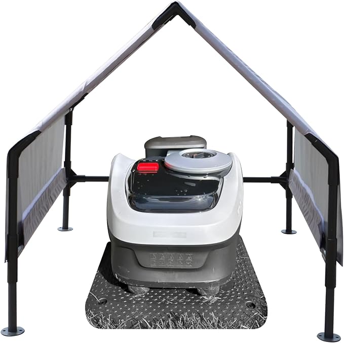 Robot Mower Garage, Waterproof UV-Proof Cover, for All Robot Mowers | Thickened 600D Oxford fabric | Rust-proof steel frame | 32×28×24in | Fits Lymow, Segway, Mammotion, Mova, WORX & more