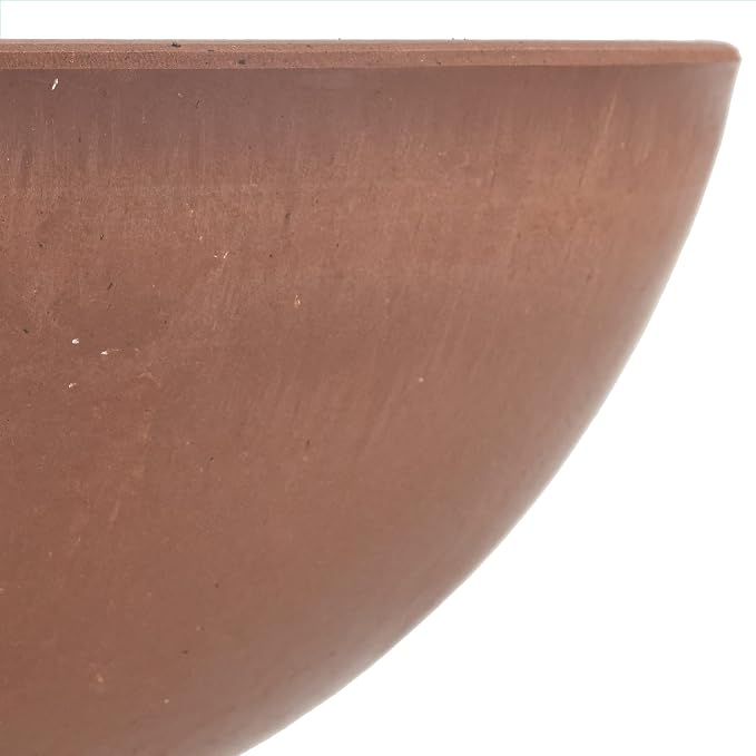PSW Pot Collection M25TC 10-inch Plastic/Stone/Wood Composite Low Bowl Planter No Drainage Hole (Drillable), Shallow Indoor/Outer Pot for Succulents, Bonsai, Fairy Gardens, Herbs (Pack of 12)