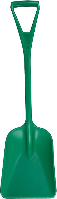 SPARTA Polypropylene Sanitary Shovel, One-Piece Molded Food and Ice Scoop for Commercial Kitchen and Bulk Ingredient Transfer, 10" x 13.75" Scoop, Green (Pack of 3)