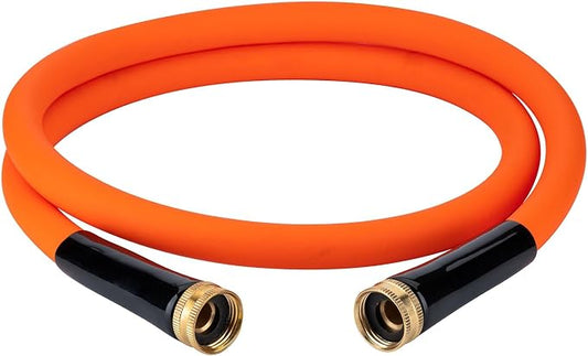 EASTRANS Female to Female Garden Hose 15 ft x 5/8", Heavy Duty Short Water Hose with 3/4" Solid Brass Connector, Flexible, Lightweight, Orange