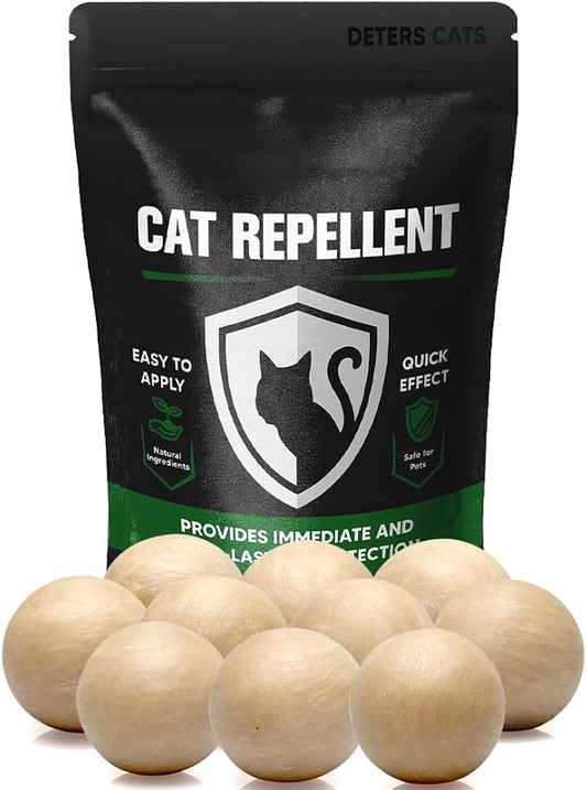 Cat Repellent, Cat Deterrent, Cat Repellent for Yard, Helps Keep Cats Away from Furniture, Gardens & Entry Areas, Indoor & Outdoor Use, Family & Pet Friendly - 10 Packs
