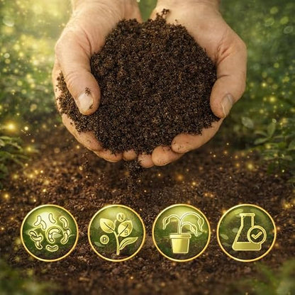 Worm Castings for Plants, 1 QT (1.5lbs). Organic Soil Rebuilder and Plant Fertilizer.
