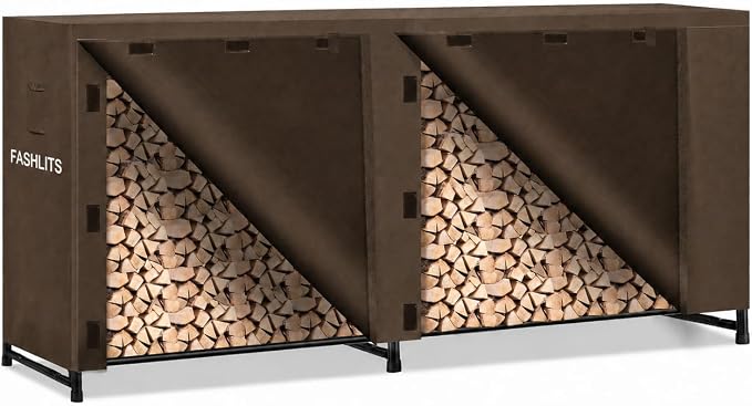 8ft Firewood Rack Cover, Waterproof Heavy Duty 600D Oxford | Storage Wood Rack Cover for Patio, Yard, Indoor and Outdoor Use(Cover Only, Rack Not Included)