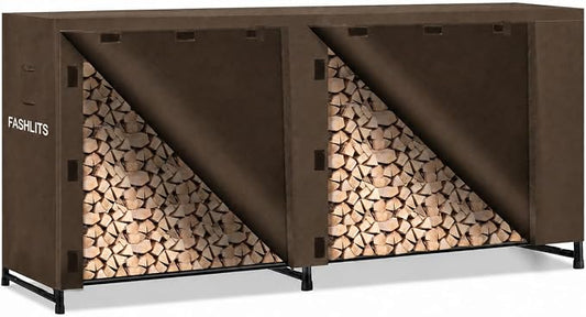 8ft Firewood Rack Cover, Waterproof Heavy Duty 600D Oxford | Storage Wood Rack Cover for Patio, Yard, Indoor and Outdoor Use(Cover Only, Rack Not Included)