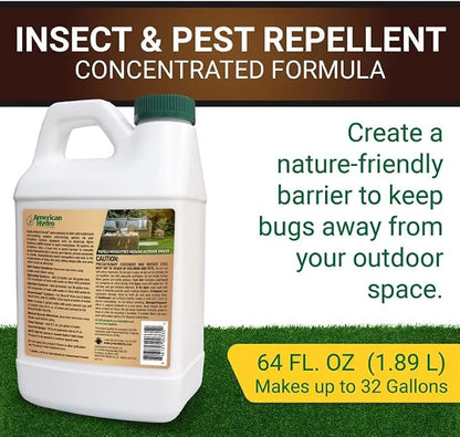 NatureShield Insect and Pest Repellent, Outdoor Bug Repellent for Patio and Lawn, Use with Irrigation Feeder System, Pump or Hose End Sprayer, 64 Fl Oz, 2 Pack